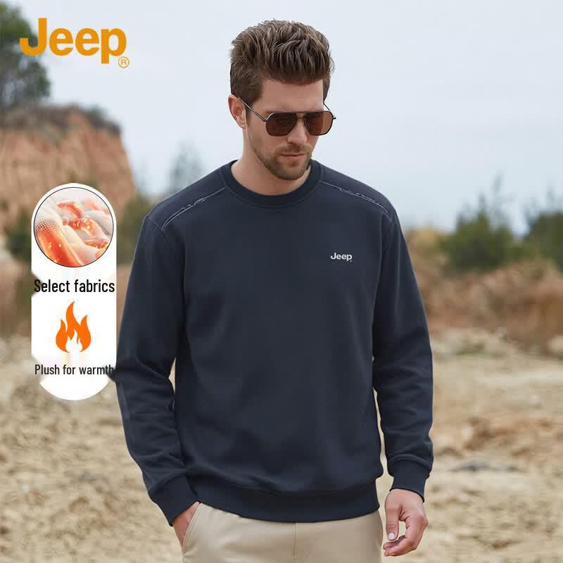 Мужская флисовая толстовка JEEP с круглым вырезом XL темно-синий