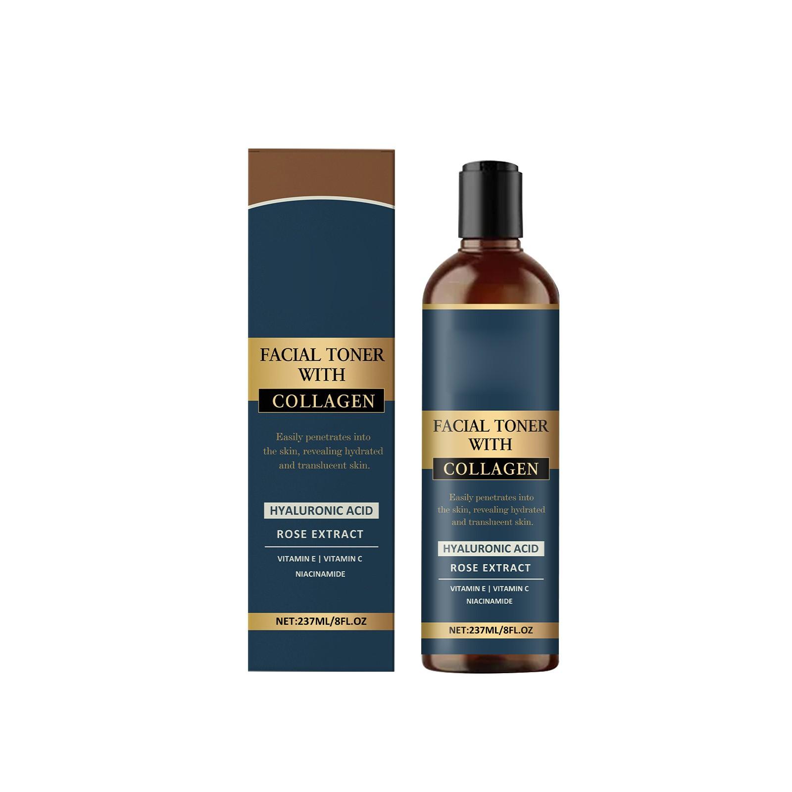 

Коллагеновый тоник для лица, увлажняющий, с длительным эффектом, восстанавливающий баланс воды и жира, осветляющий и омолаживающий сывороточный напиток, вода 237 мл