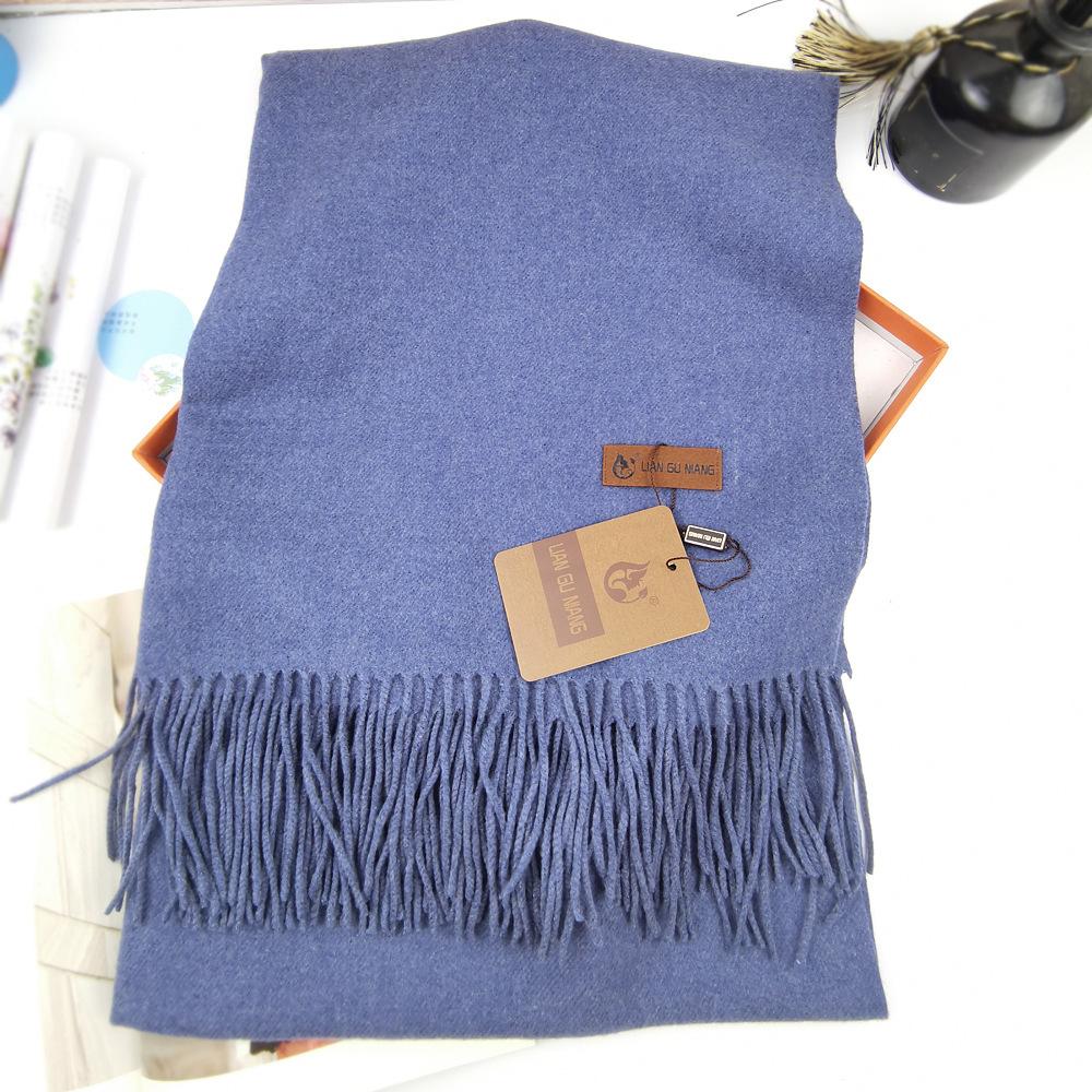 High-quality Solid Color Cashmere Scarf In Chinese Red with Tassels, Faux Wool Shawl for Men and Women, Suitable for Parties and Events As a Gift