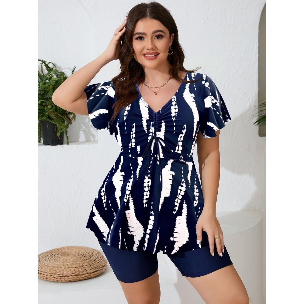 

Женские брюки танкини Plus, женский раздельный купальник 3XL темно-синий