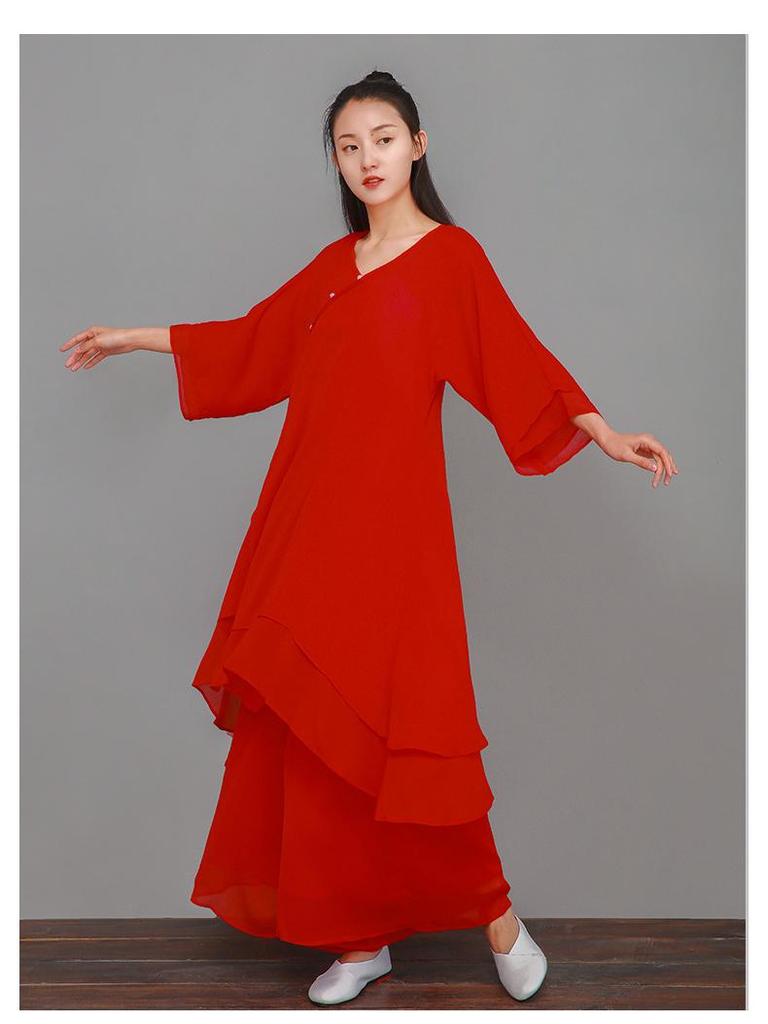 Women's Zen-Inspired Summer Hanfu Skirt - Retro Chinese Style