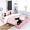 3-piece Down Duvet Cover with Couple Cat Pattern Print (1 Down Duvet Cover+2 Pillowcases, No Core) Soft Bedding Set