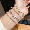 Copper Zircon Butterfly Fashion Cuff Bracelet For Daily Office Jewelry