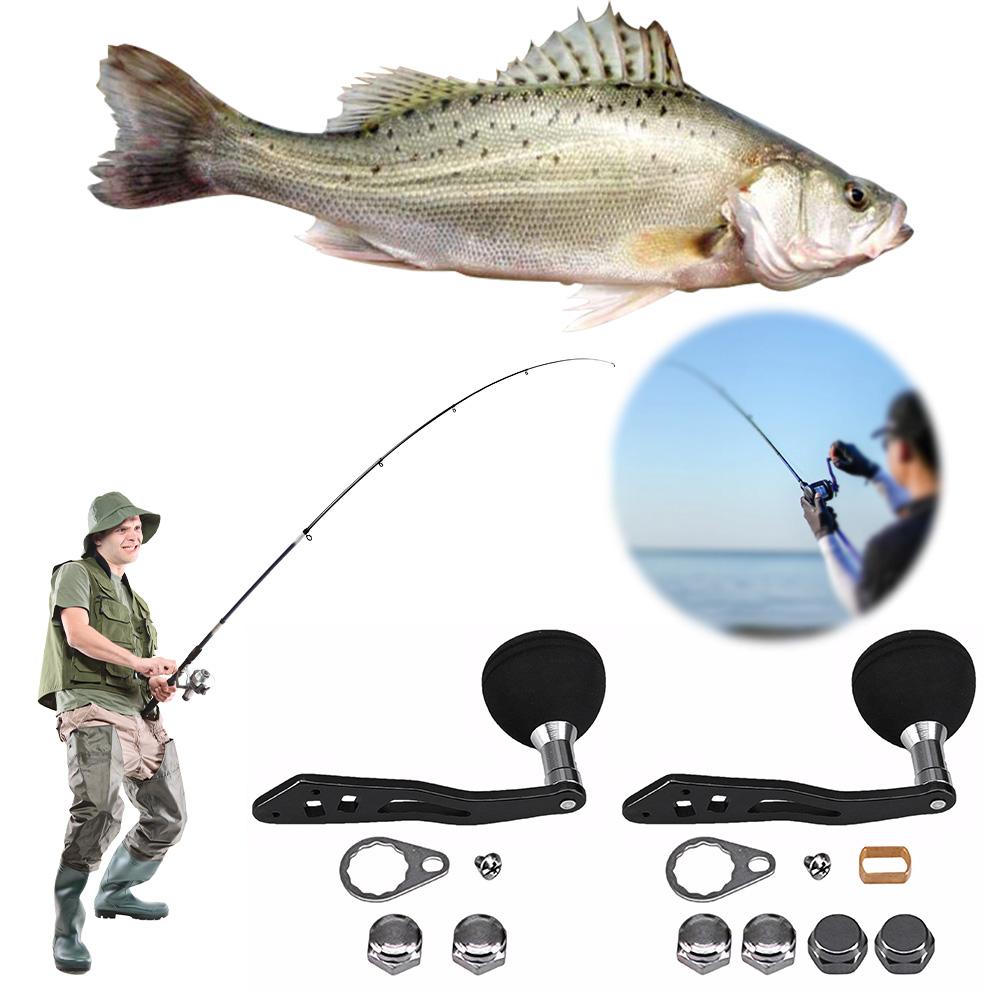 Aluminum Alloy Fishing Reel Handle EVA Oval Grip Spinning Reel Handle Single Rocker Arm Fishing Accessories for Men