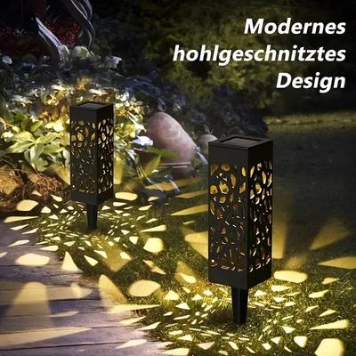 1-6Pcs Solar Outdoor Garden Light LED Hollow Carved Path Landscape Lawn Light For Garden Courtyard Terrace And Sidewalk Lighting