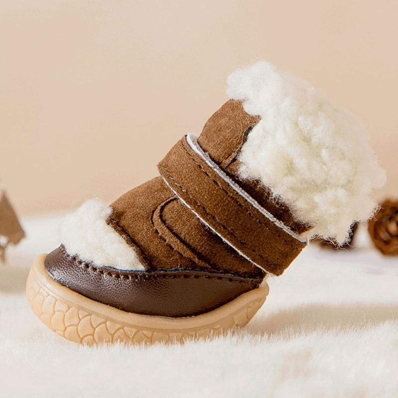 4 stycken Vindtäta Husdjur Hundskor Casual Promenadstövletter Slitstarka Skor för Små Hundar Utomhushundar Skydda Stövletter