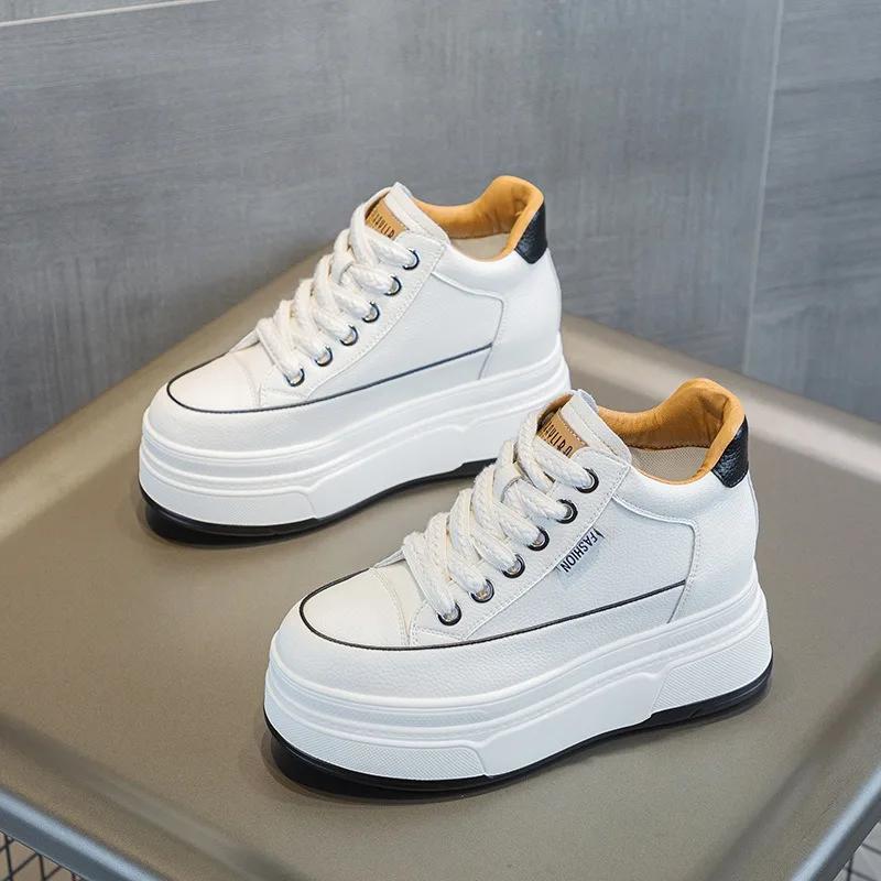 

Мода 9СМ Коровья Замша Натуральная Кожа Женские Вулканизированные Туфли Платформа Танкетка Высокий Верх Скейтбординг Высокий Бренд Каблуки Повседневная Устойчивая Обувь 40 бежевый