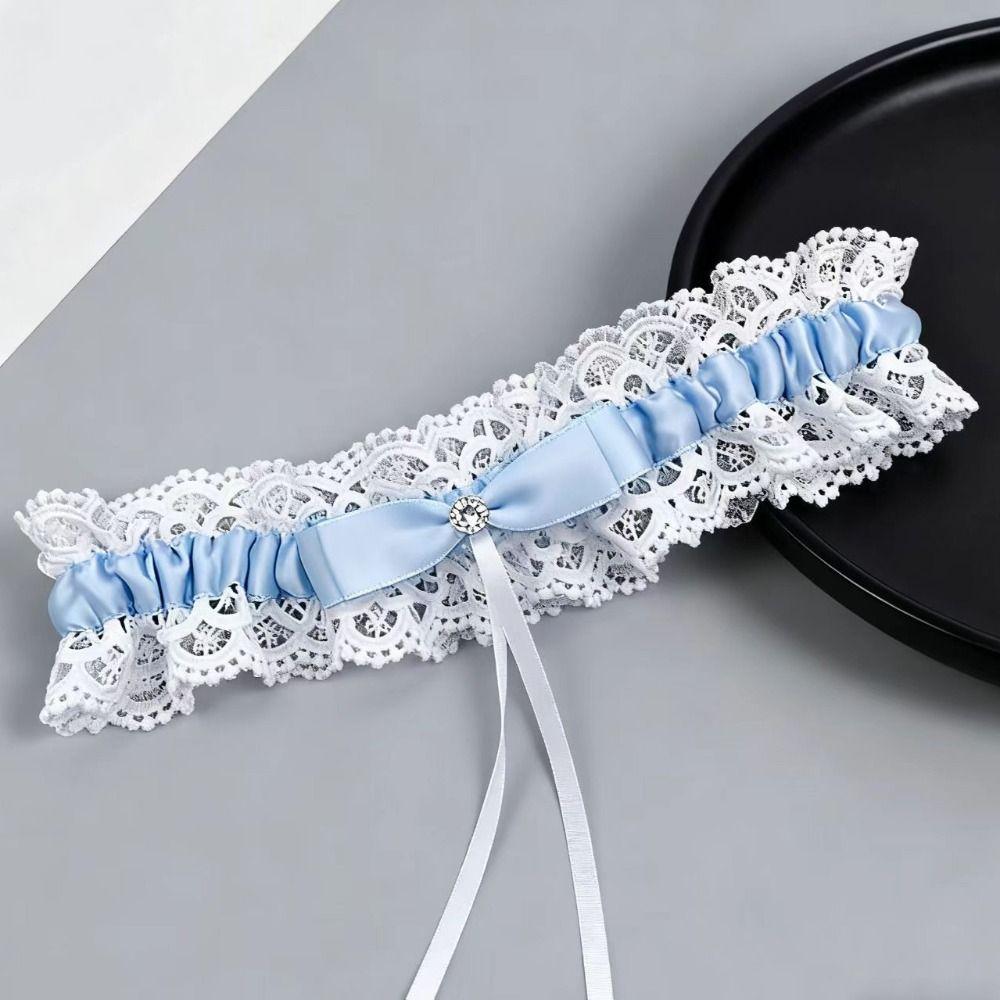 Bowknot Lolita Leg Rings Set Ruffled Lace Thigh Ring Clothing Accessories Bride Garter Belt Women