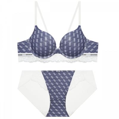 Guess Denim Symbol Logo Point Bra + Panty Set Ny  Gcwbr144 Bp144 