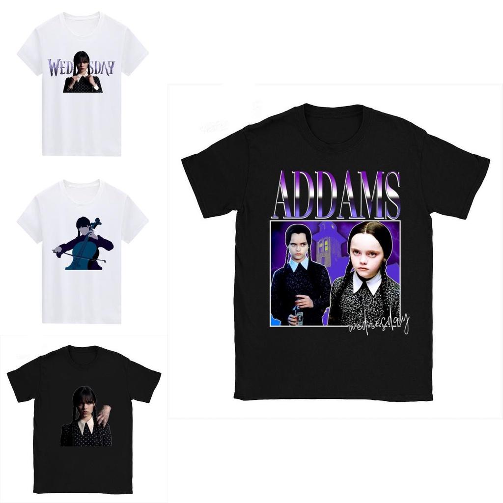 Die Addams Family Wednesday Unisex T-Shirt Top Stilvoll Weich Atmungsaktiv Bequem