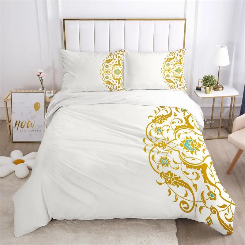 Floral Leaves Bedding Set Microfiber Butterfly Duvet Cover Lotus Flowers Comforter Cover Full King For Kids Adults Bedroom Decor