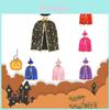 Kids Halloween Witch Cloak With Gold Edge And High-necked Design For Role Play