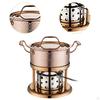 Alcohol Stove Pot Ramen Stainless Steel Kitchen Cookware Shabu Camping Cooker for