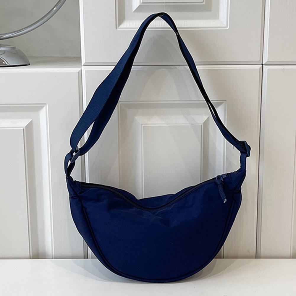 

Casual Nylon Chest Hobo Crossbody Bag for Women Waist Half Moon Belt Bag Fanny Pack Shoulder Bags Tote Travel Shopper Bag New темно-синий