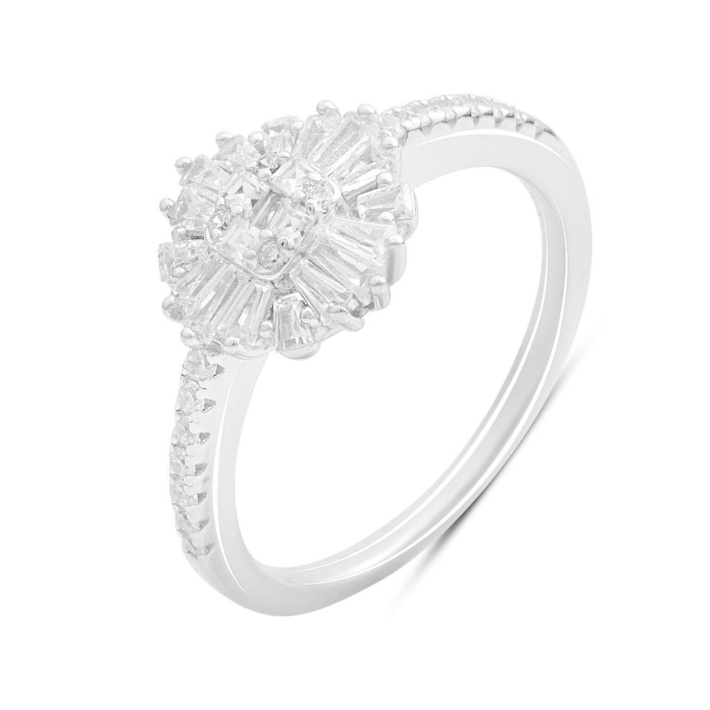 Silver Ring with Cubic Zirconia, Product Weight 2.17 G (2192619)