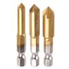 3 Pcs 5 Flutes HSS Industrial Countersink Drill Bit Set Quick Change Bit 1/4 in Hex Shank Chamfer Chamfering Cutter tool