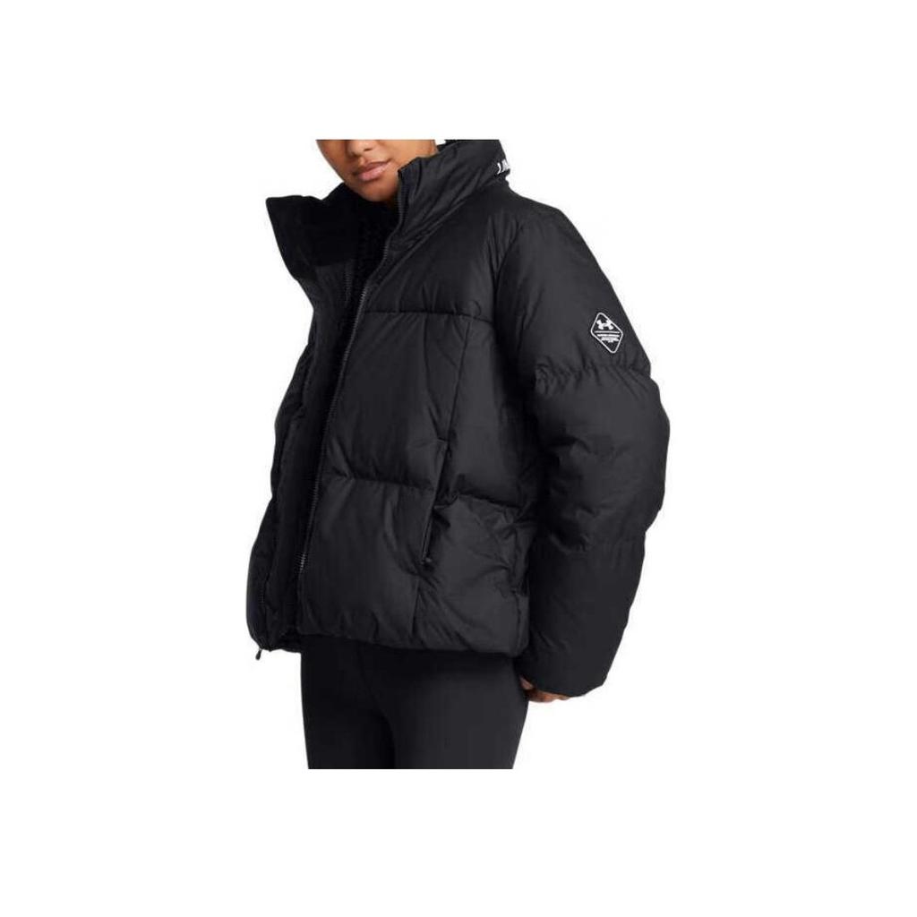 Under Armour ColdGear Limitless Solid Color Outdoor Casual Sports Zipper Stand Collar Warm Puffer Jacket Women Jackets Black 1384648-001