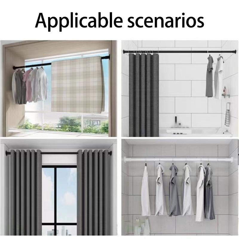 Extendable Nonslip Curtain Poles 70~120cm Practical Adjustable Length Bathroom Rail For Shower Window Drying