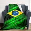 Bandeira Brasileira Print Flannel Blanket High Quality Warm Comfortable Cover for All Seasons Perfect for Gifts Home Decor