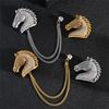 Vintage Horse Head Brooches For Women Men Animal Casual Party Brooch Pins Gifts