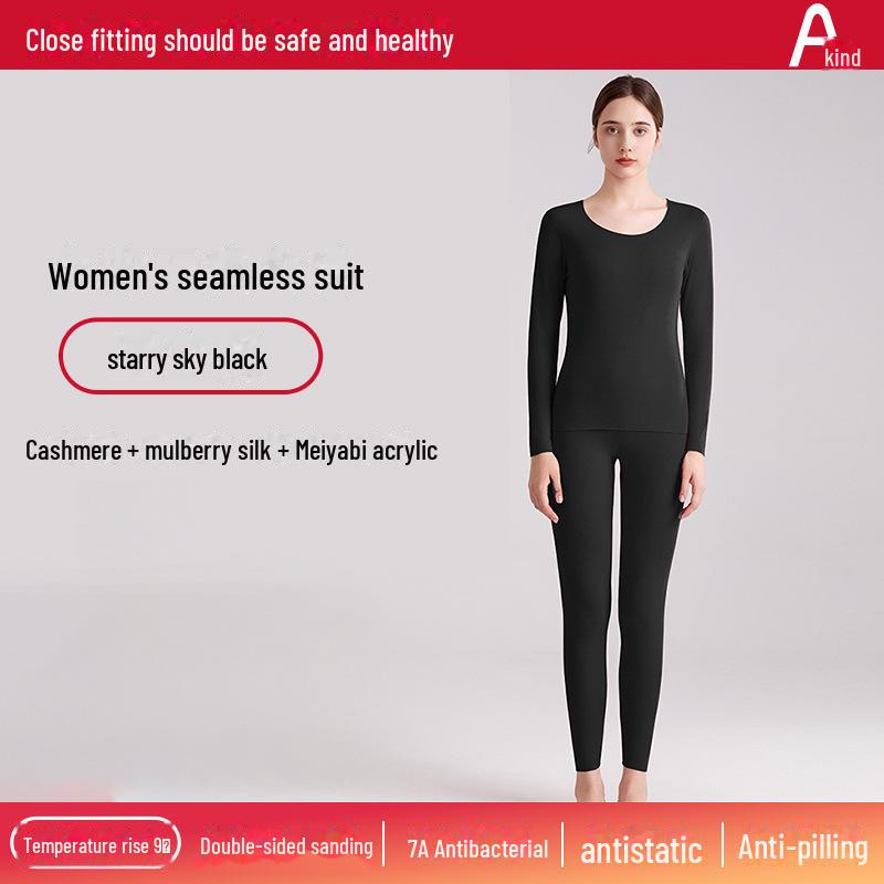 Unisexová německá kašmírová termoprádlová souprava: Hedvábím vylepšený, sametem podšitý, teplý oblek na podzim