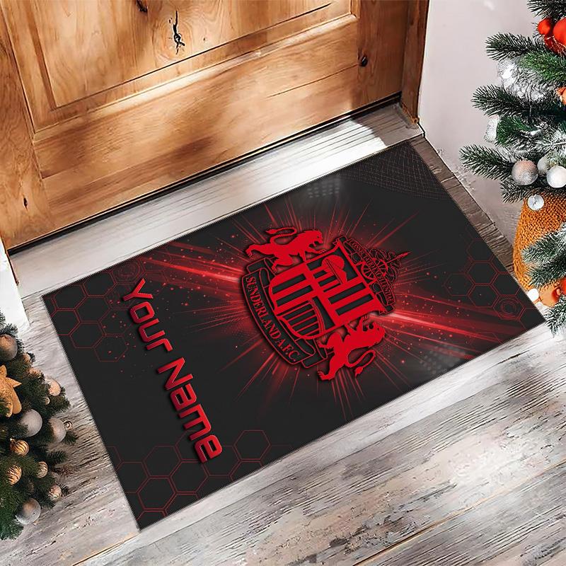 Sunderland FC Printed Crystal Velvet Rug Non‑Slip Crystal Velvet Carpet For Sofa Bedroom Indoor Home Decoration