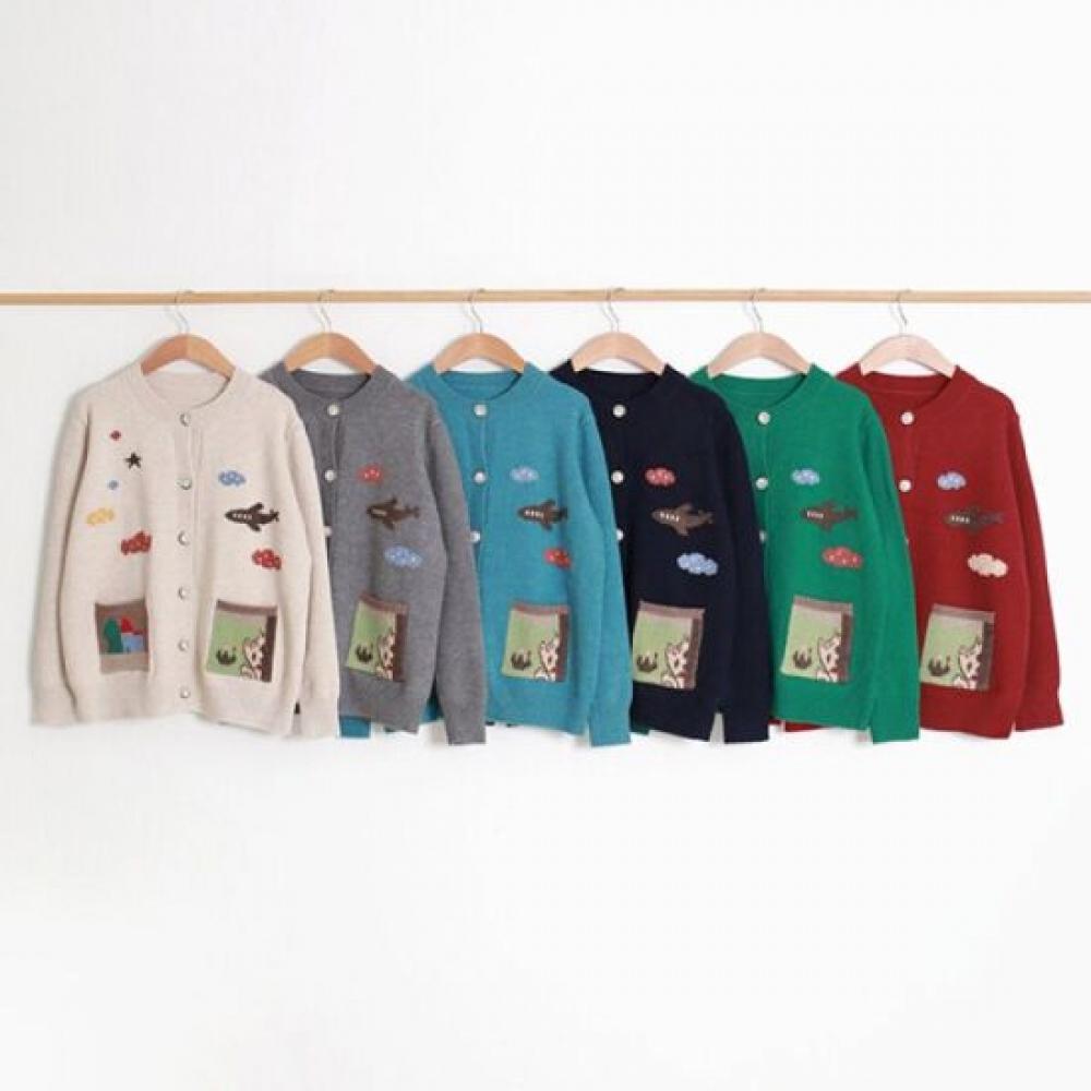 From Heart Round Knit Cardigan Star Cloud