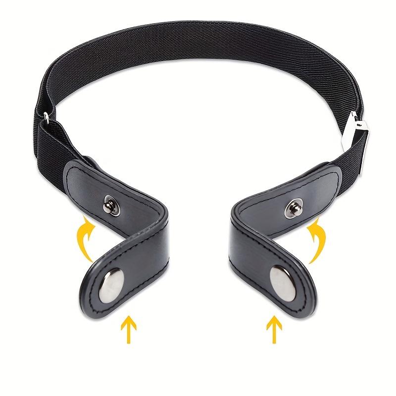 1pcs Black Belt Adjustable Length Design Suitable for All Body Types Lazy Invisible No-hole Waistband Belt