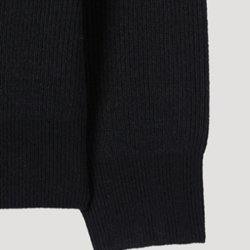 Ona S miSS Žebrovaný pletený svetr s výstřihem do V SSkpop12040 Bk