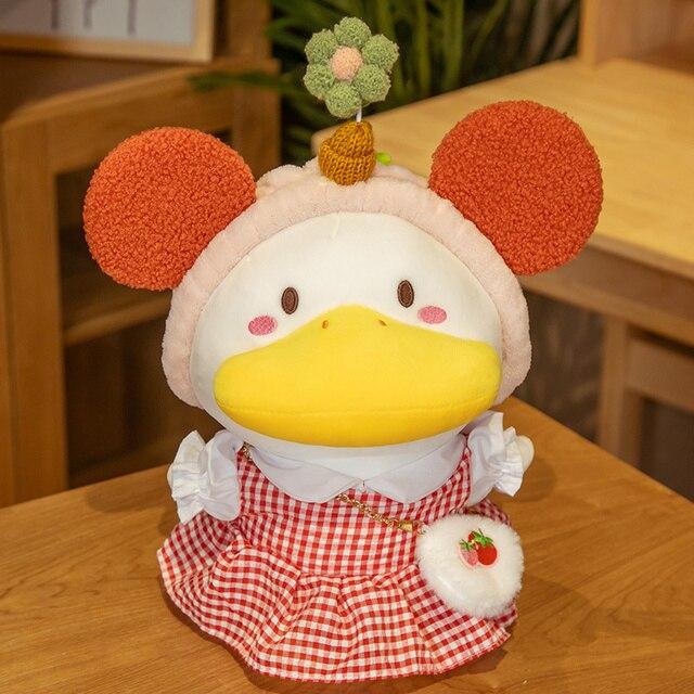 1pc 33cm Kawaii Duck With Clothes Plush Toys Multiple Styles Cute Dressing Duck Pillow Stuffed Dolls For Kids Girl Xmas Gift