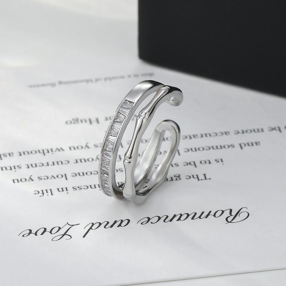 

Exquisite Gold Plated Adjustable Zircon Ring for Girls - Light Luxury