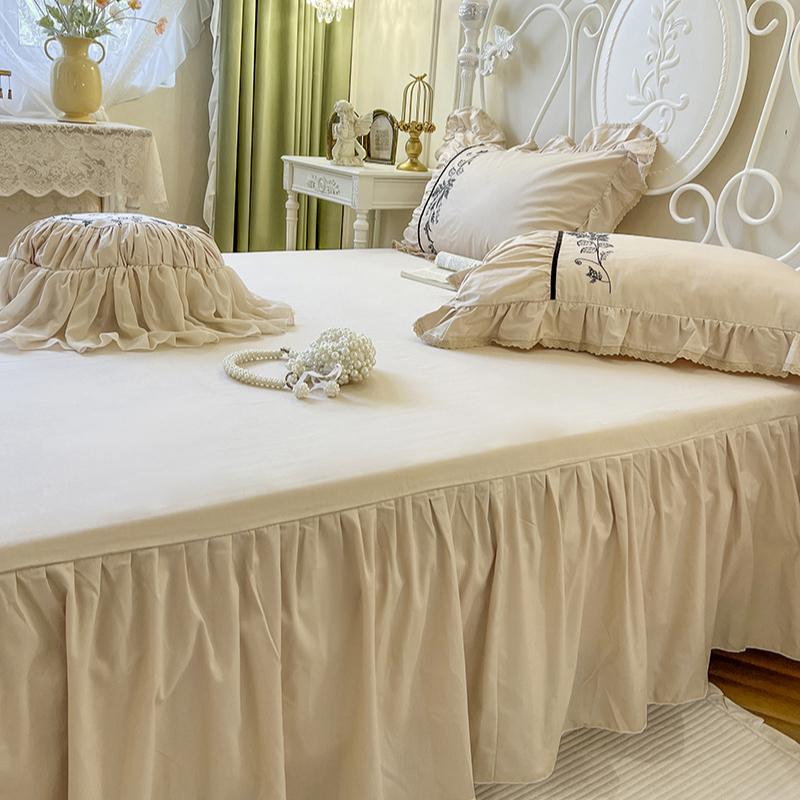 Four-piece Set of Pure Cotton Bedding French Lace Quilt Cover, Bed Sheet Pillowcase Set