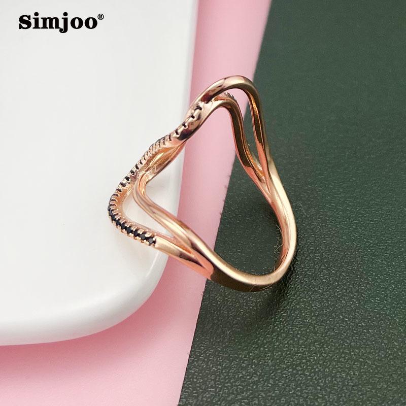 SIMJOO Stylish Zircon Ladies Personality Irregular Shaped Ring