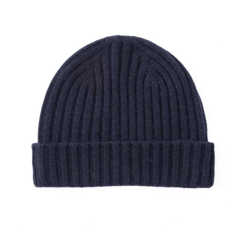 100% Pure Cashmere Knit Hat - Men's Ear Protection for Autumn/Winter