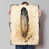 Vintage Feather Metal Wall Art Home Decorative Hanging for Living Room Bedroom