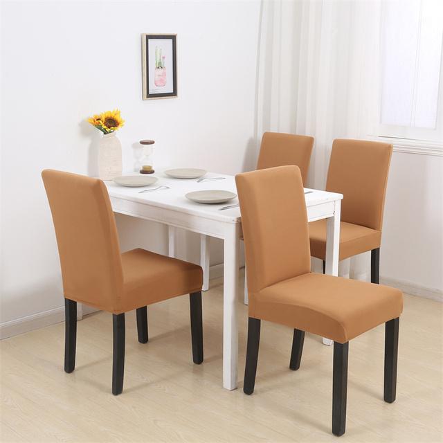 1 /2 /4 /6pcs Solid Color Chair Cover Elastic Slipcovers Chair Covers For Kitchen Dining Room Wedding Banquet Home Spandex Stretch