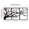 3pcs/set Tree Of Life Metal Wall Art - Branches Decor for Living Room & Office Wall Decoration