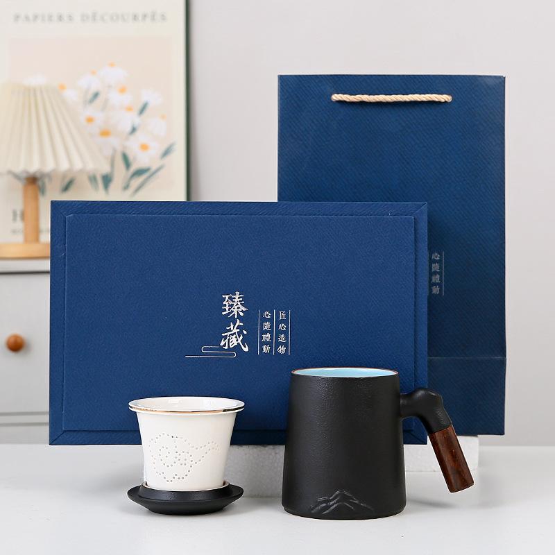 Mug Ceramic Cup Business Gift Souvenir Set Can Be Printed To Give Customers and Employees Practical Small Gifts