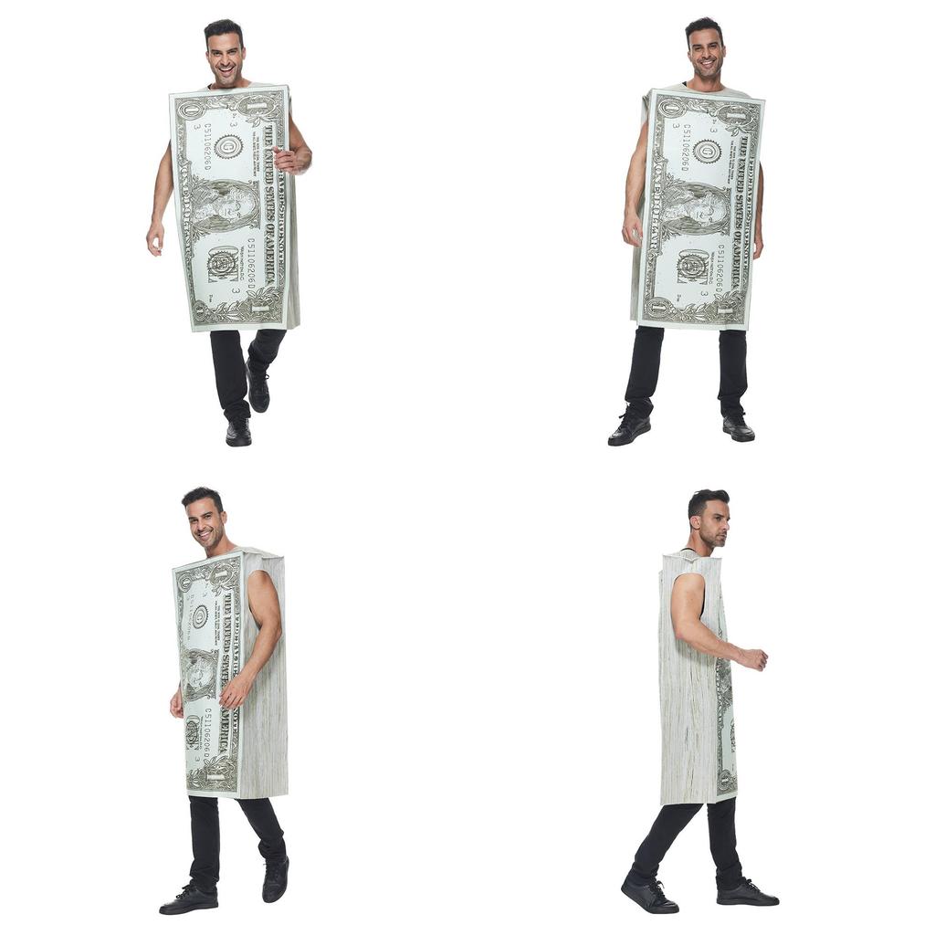 Halloween Dollar Bill Costume For Adults With Polyester Fabric For Party And Stage Performances