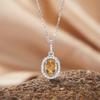18K Gold Natural Amethyst Citrine Stud Earrings Light Luxury Premium Jewelry