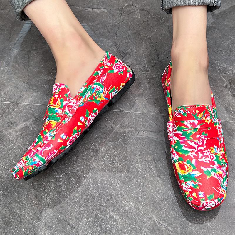 Pacecraft Shoes 39-48 Design Chinese Style Northeast Dahua Loafer Single Shoes For Man Cool Comfy Driving Soft Comfortable Boat Shoes Gift