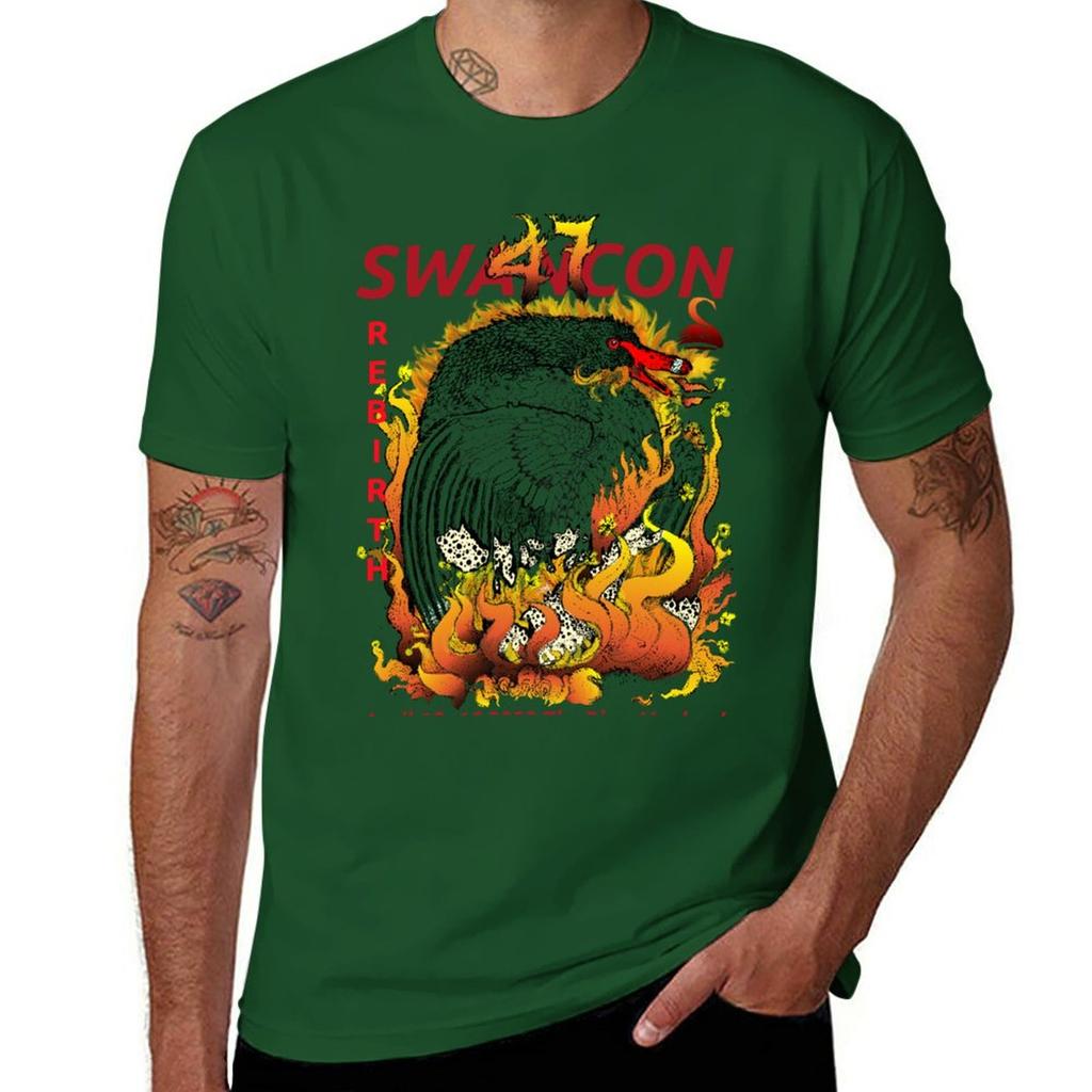 2023 Swancon 47 Rebirth TShirt oversized anime clothes plain t shirts men