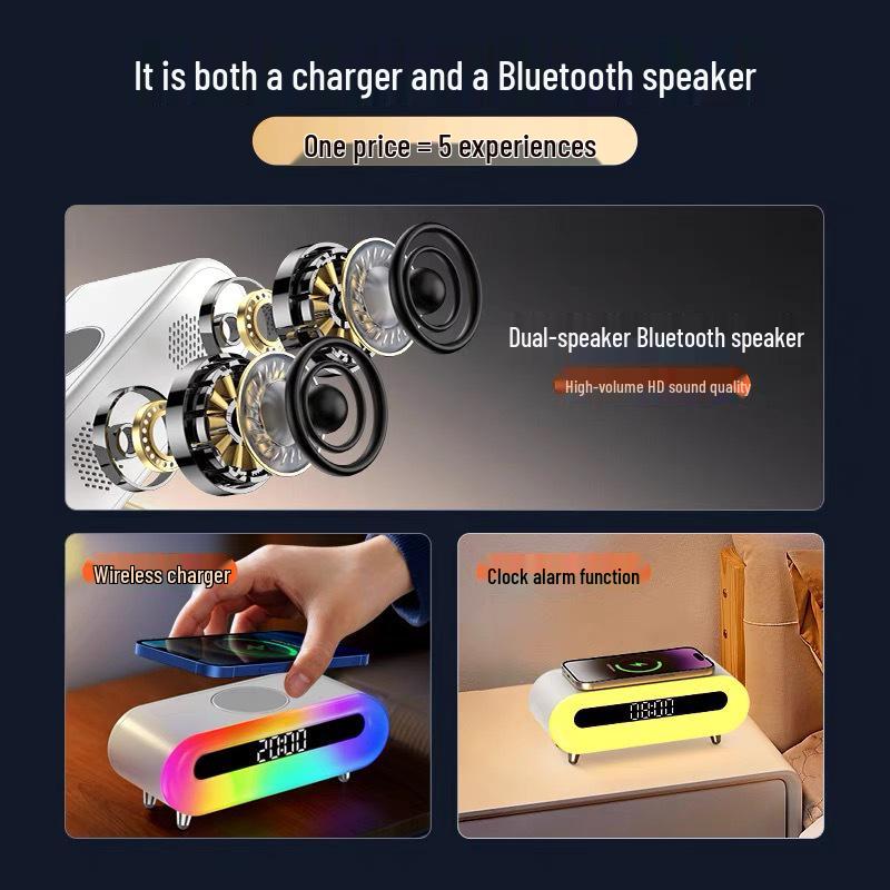 Multifunctional Wireless Charger Desk Lamp with Alarm Clock – Ideal Business Gift