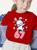 Girls Easter Dabbing Bunny Number 67 Egg Chick Floral Graphic Short Sleeve T Shirt Cute Holiday Kids Summer Top