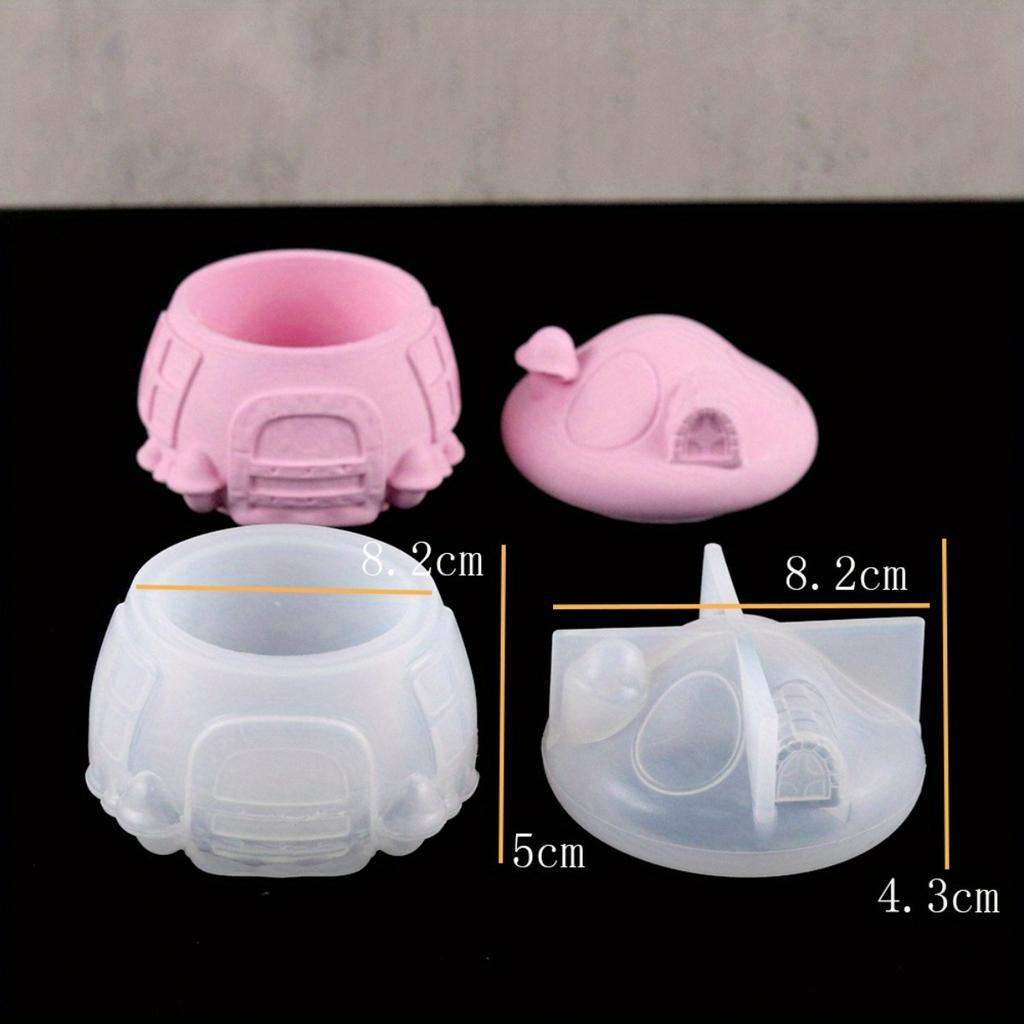 1Pc DIY Mushroom House Jar Silicone Molds Crystal Plaster Storage Box Jewelry Molds Epoxy Resin Candle Holder Home Decor