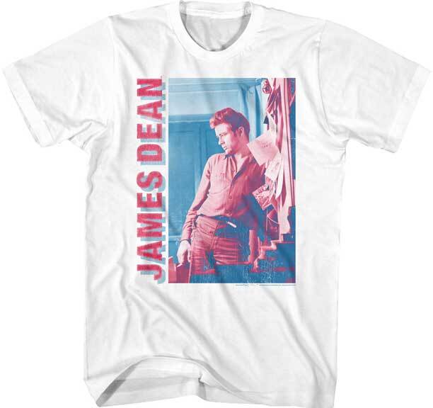 James Dean 1950 Icon Legend The Cool Lean Red Blue Men T Shirt XXXL