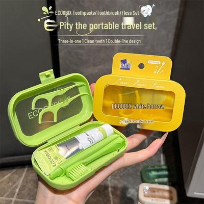Bai Xi Travel Toothpaste & Toothbrush Set - Compact, Foldable Essentials for Business Trips