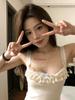 Stylish Lace Trim Camisole: Korean Slim Fit for Women, Perfect for Summer Layering or Outerwear.