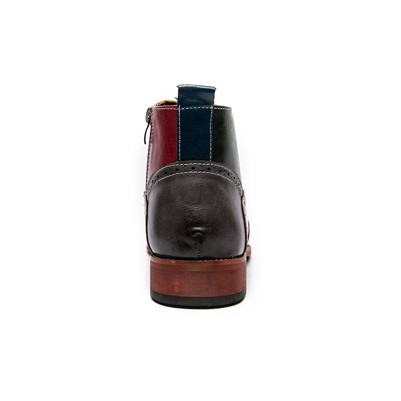 Fashion New Mixed Colors Zipper Men Ankle Boots Square Toe Lace-up Ankle Strap Handmade Frees Shipping Botas De Hombre Men Boots