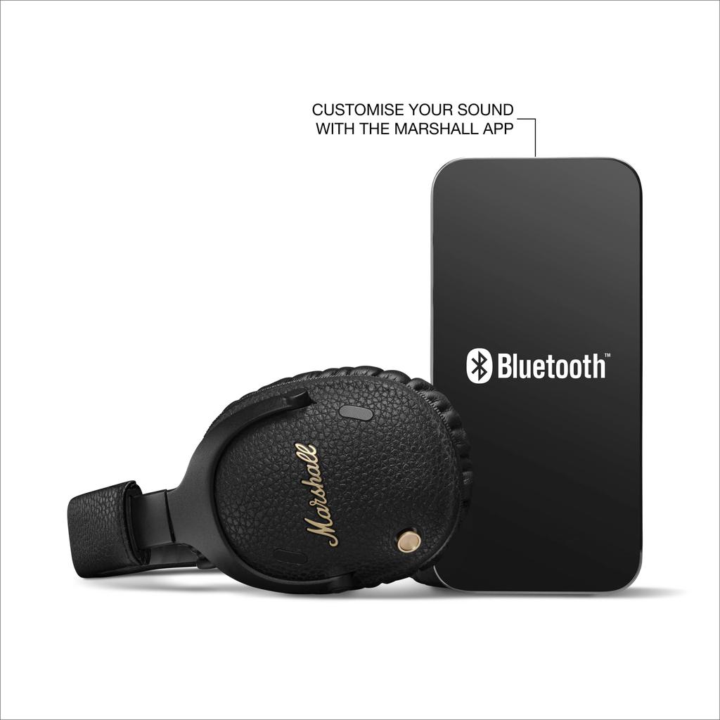 Marshall Monitor III A.N.C Kabellose Noise Cancelling Kopfhörer, Schwarz, 70 Stunden Kontinuierliche Wiedergabe/Freisprechen [Inländisches Originalprodukt] Ove